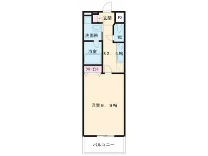 カーサビアンカ東岡崎(1K/8階)の間取り写真