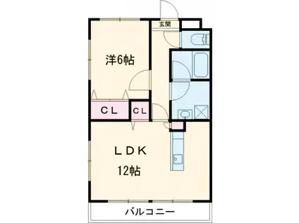 アビタシオン・ヴォワラクテ(1LDK/1階)の間取り写真