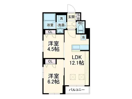 ベルレジデンス日吉(2LDK/2階)の間取り写真