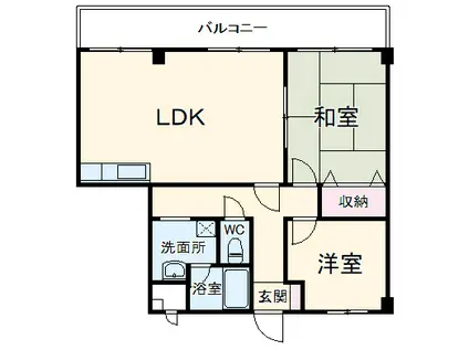 パークヒルズ堀之内(2LDK/3階)の間取り写真