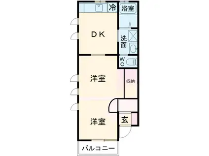 クレアール・MISONO(1DK/1階)の間取り写真