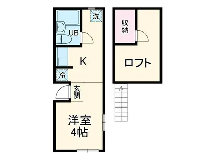 シーサイドハイツ(ワンルーム/2階)の間取り写真