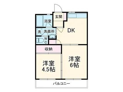 ピースⅠ(2DK/3階)の間取り写真