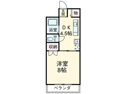 プチメゾン豊岡(1DK/3階)の間取り写真