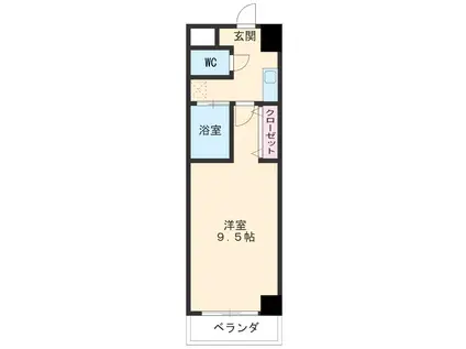 PROUDIA岡崎(1K/2階)の間取り写真