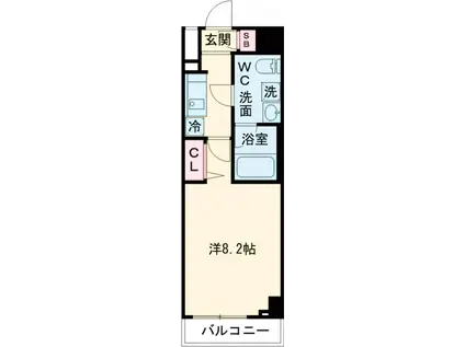 メインステージ武蔵関駅前Ⅱ(1K/7階)の間取り写真