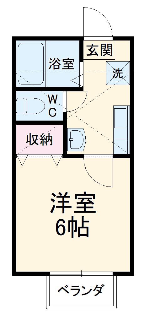 プチアベニューⅣ(1K/2階)の間取り写真