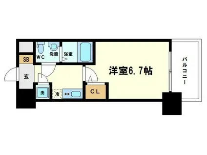 アドバンス新大阪ラシュレ(1K/4階)の間取り写真