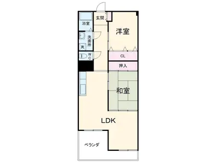 香月マンション(2LDK/5階)の間取り写真