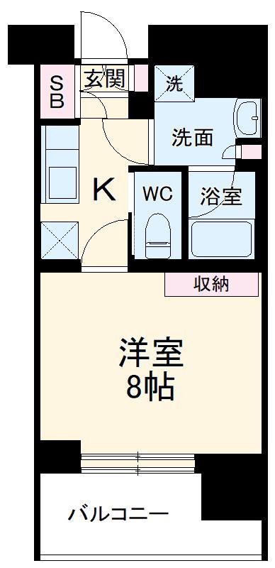 プレイ新丸子(1K/11階)の間取り写真
