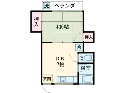 コーポ北斗(1DK/2階)の間取り写真