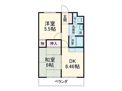 マンション 歩(2DK/3階)の間取り写真