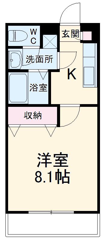 リブリ・松戸馬橋(1K/1階)の間取り写真