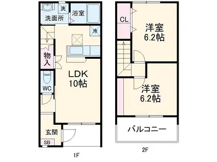 Ｌｉｅｎ　Ｃｌａｉｒ　Ⅱ(2LDK)の間取り写真