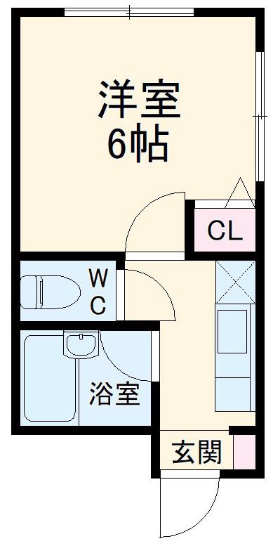 アーバン中央(1K/2階)の間取り写真