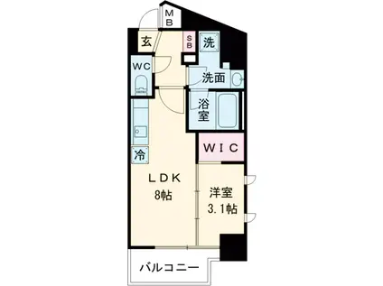 デュオフラッツ池袋(1LDK/4階)の間取り写真