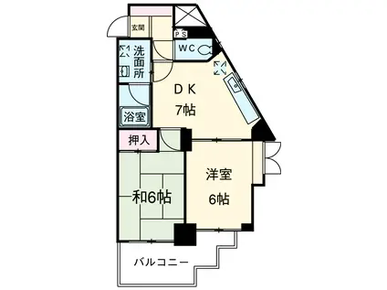 レインボー笠寺(2DK/3階)の間取り写真