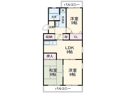 マンションピノⅡ(3LDK/2階)の間取り写真