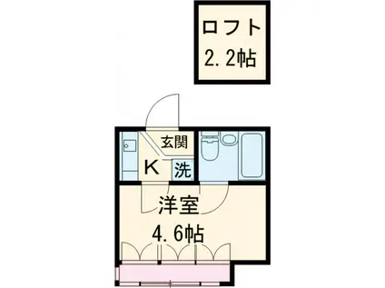 ベルローズ狛江(1K/2階)の間取り写真