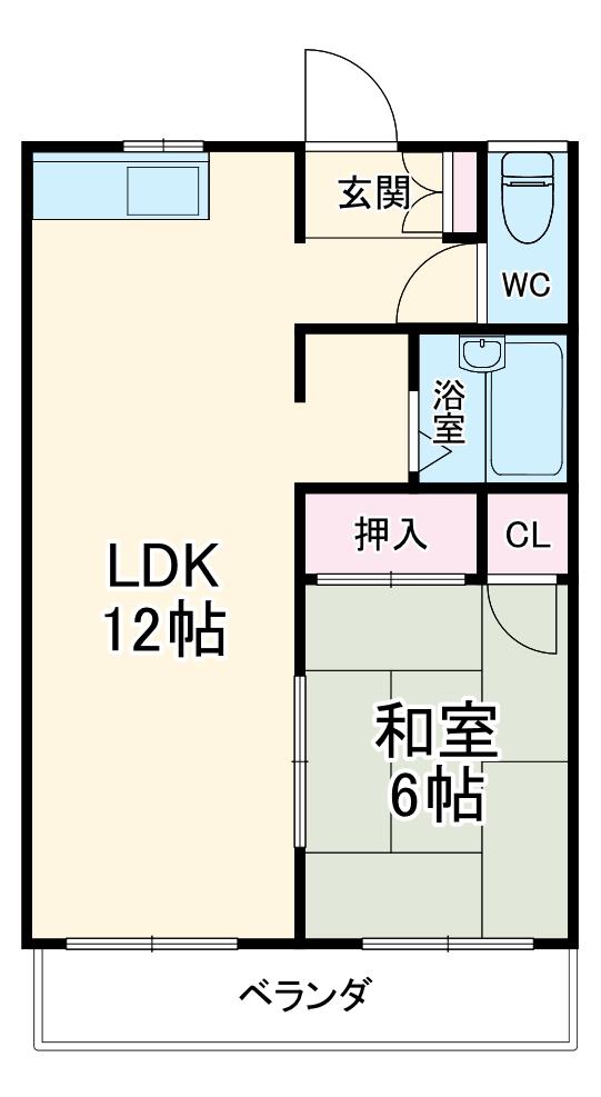 チャピーハイム(1LDK/2階)の間取り写真