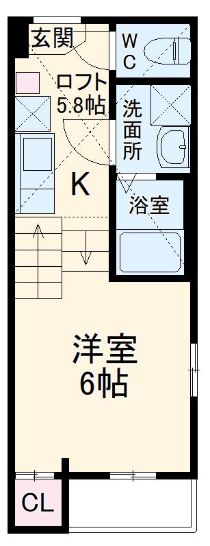 ENSOLEILLE FEN(1SK/1階)の間取り写真