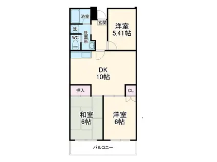 相栄プラザ(3DK/3階)の間取り写真