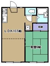 ホワイトパレス(1LDK/1階)の間取り写真