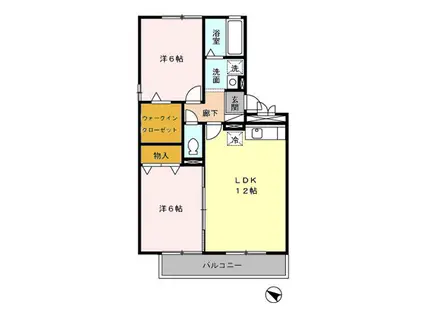 クレールN(2LDK/2階)の間取り写真