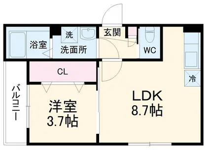 AJ南柏サウスⅢ(1LDK/1階)の間取り写真