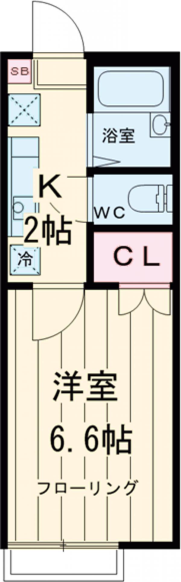 クレアーレ瑞江Ⅰ(1K/2階)の間取り写真