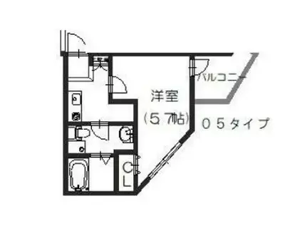 モダンルイーズ鶴見(1K/3階)の間取り写真