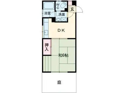 サンパレス国分寺(1DK/1階)の間取り写真