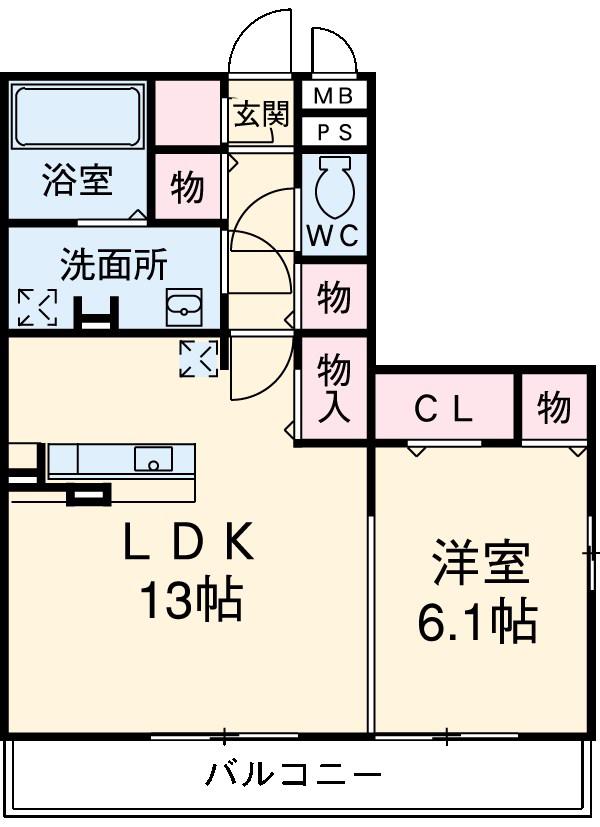 フローリッシュ(1LDK/3階)の間取り写真