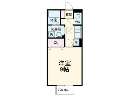 フォーサイト大西(1K/1階)の間取り写真