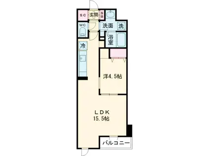 PARK SIDE VILLA(1LDK/3階)の間取り写真