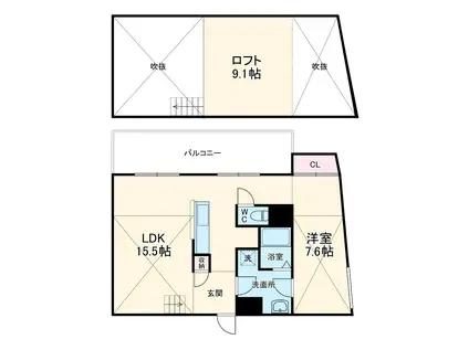 K.K.PHOENIX(1LDK/4階)の間取り写真