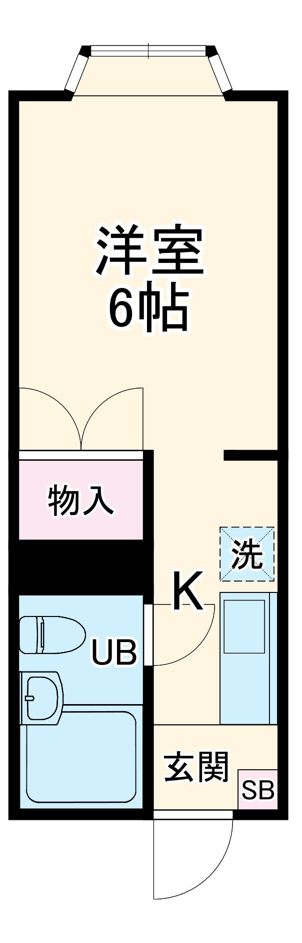 キャトルイケダⅠ(1K/2階)の間取り写真