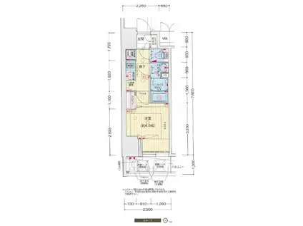 プレサンス福島吉野ミナージ(1K/4階)の間取り写真