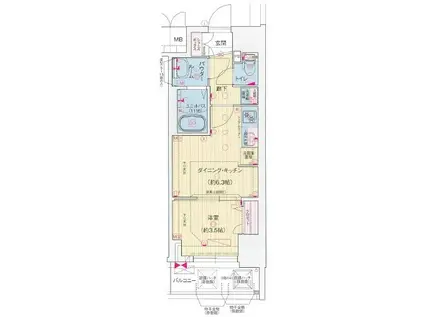 プレサンス福島吉野ミナージ(1DK/14階)の間取り写真