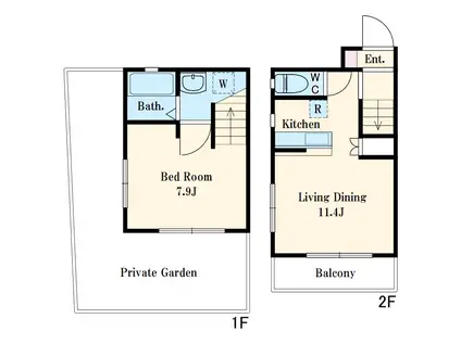 SACRAS CHIGASAKI(1LDK/1階)の間取り写真