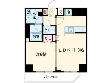 メインステージ北千住Ⅶ(1LDK/4階)の間取り写真