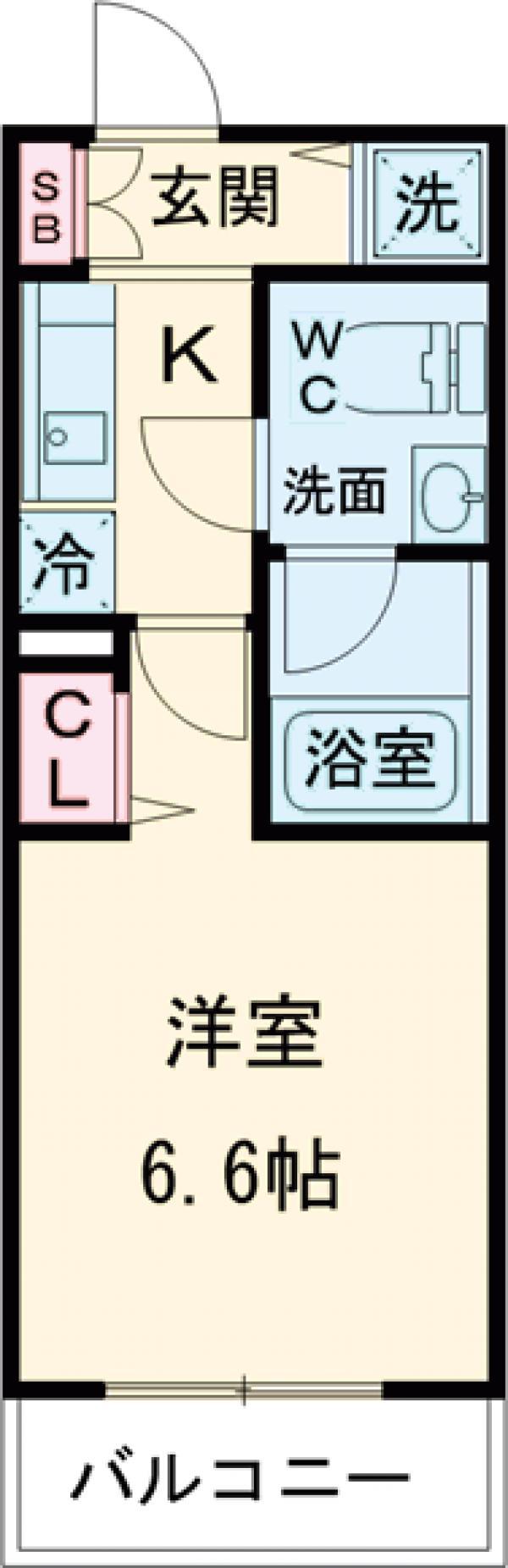 LADOUCEURお花茶屋Ⅱ(1K/4階)の間取り写真