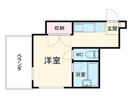 スクエア本八幡(ワンルーム/3階)の間取り写真