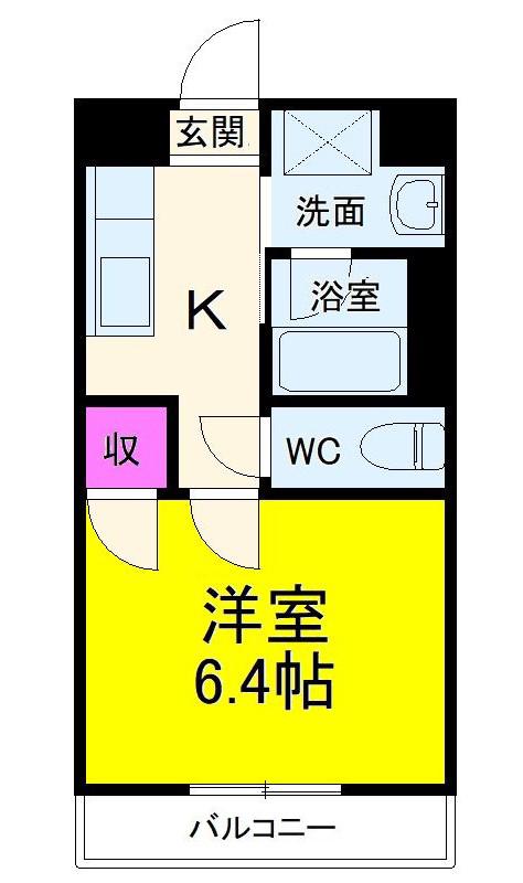 CREST MABASHI(1K/2階)の間取り写真