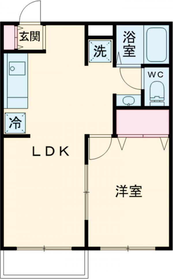 コスモハイツ(1LDK/2階)の間取り写真