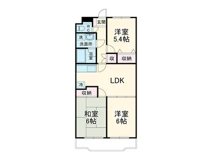 メゾンシンシア(3LDK/1階)の間取り写真