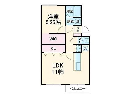 コーポ伊藤(1LDK/2階)の間取り写真