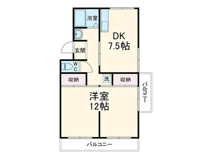 コーポ伊藤(1DK/3階)の間取り写真