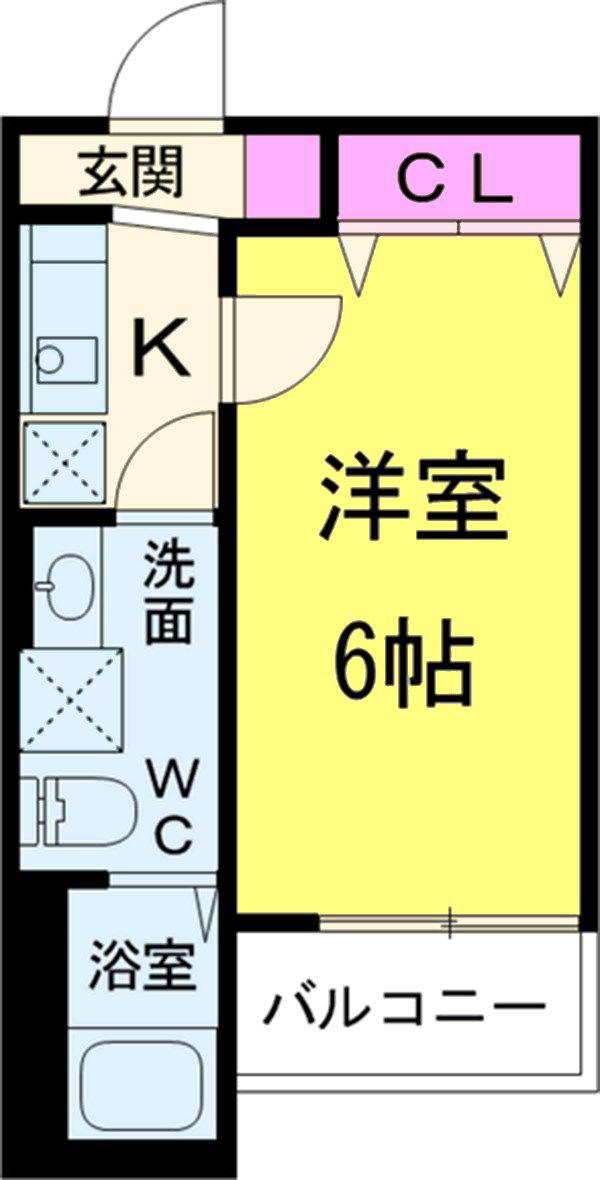 ベルメント陣屋前B(1K/2階)の間取り写真