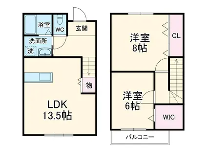 中川テラスハウス(2LDK)の間取り写真